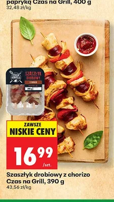 Szaszłyk drobiowy z chorizo Czas na Grill promocja w Biedronka
