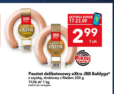 Pasztet delikatesowy extra z szynką promocja w LEWIATAN