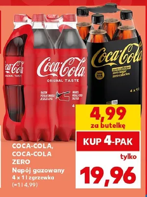 Napój gazowany Coca-Cola Zero 4-pak promocja w Kaufland
