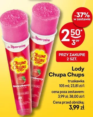 Lody Chupa Chups truskawka promocja w Żabka