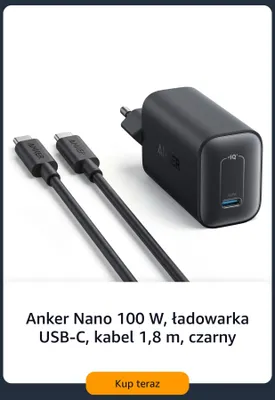 Ładowarka USB-C Anker Nano kabel 1,8 m czarny promocja w Amazon
