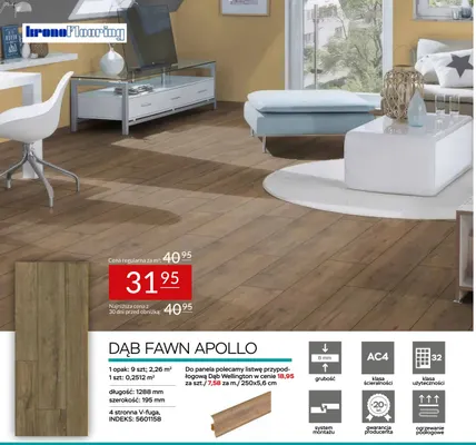 Panele laminowane Dąb Fawn Apollo Kronoflooring promocja w Abra Meble