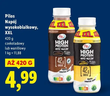 Napój Pilos wysokobiałkowy XXL waniliowy promocja w Lidl