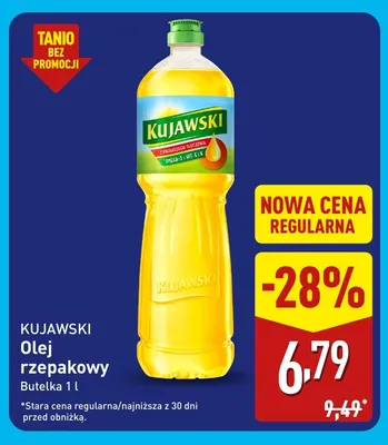 Olej rzepakowy Kujawski promocja w Aldi