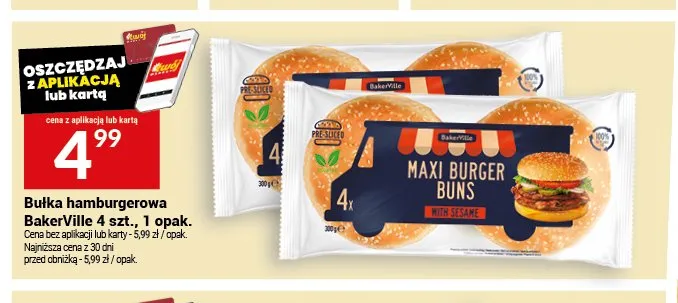 Bułka hamburgerowa BakerVille 4-pak promocja w Twój Market