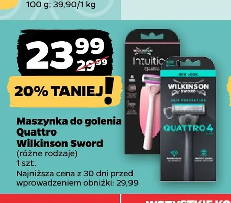 Maszynka do golenia Quattro Wilkinson Sword promocja w Netto