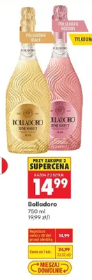Wino musujące Prosecco Semi Sweet, białe promocja w Biedronka