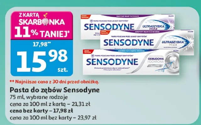 Pasta do zębów Sensodyne promocja w Auchan