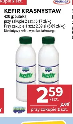 Kefir Krasnystaw butelka promocja w Stokrotka