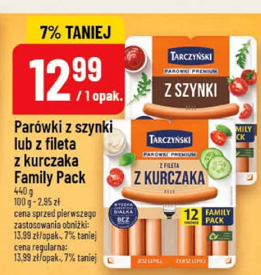 Parówki z Fileta z Kurczaka Tarczyński Family Pack promocja w POLOmarket