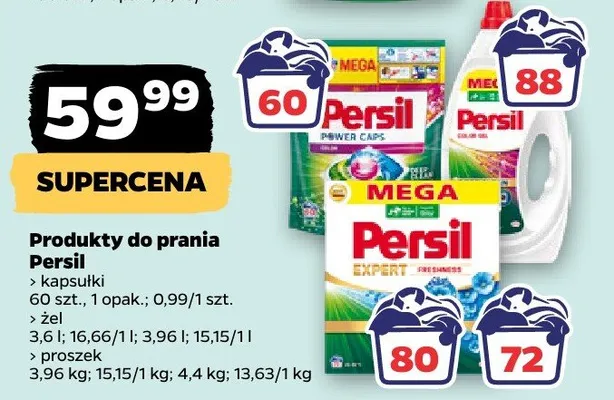 Produkty do prania Persil kapsułki, płyn, żel, proszek promocja w Netto