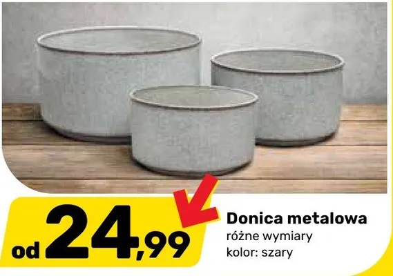 Donica metalowa kolor szary promocja w Bricomarche