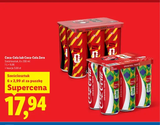 Napój gazowany Coca-Cola Original Taste 6-pak promocja w Lidl