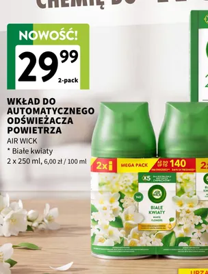 Wkład do automatycznego odświeżacza powietrza Air Wick Białe kwiaty 2-pak promocja w Intermarche