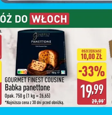 Babka panettone Gourmet Finest Cousine promocja w Aldi