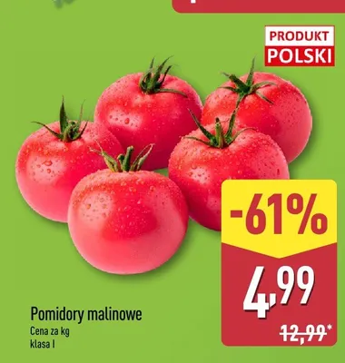 Pomidory malinowe polskie promocja w Aldi