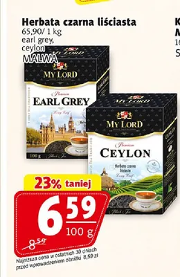Herbata czarna liściasta earl grey Malwa promocja w Prim Market