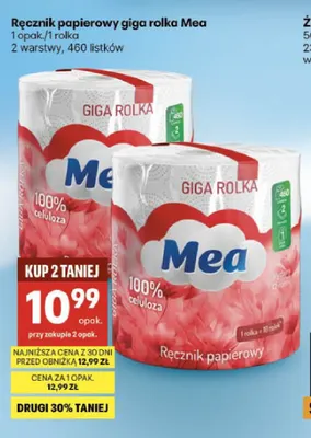 Ręcznik papierowy giga rolka Mea promocja w Delikatesy Centrum