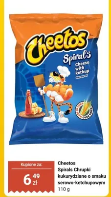 Chrupki spiralne kukurydziane o smaku serowo-ketchupowym 110 g promocja w Biedronka