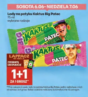 Lody na patyku Kaktus Big Patec Sensei promocja w Delikatesy Centrum