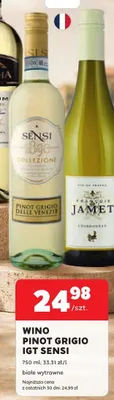 Wino Pinot Grigio IGT Sensi promocja w Stokrotka