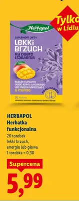 Herbatka funkcjonalna lekki brzuch, energia lub głowa promocja w Lidl