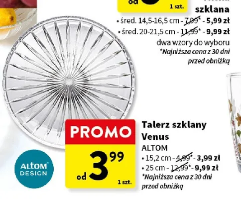 Talerz szklany Venus 15,2cm promocja w Intermarche