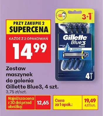 Zestaw maszynek do golenia Blue3  promocja w Biedronka
