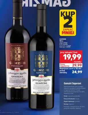 Wino Gamziri różne rodzaje promocja w Kaufland