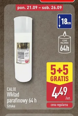 Wkład parafinowy 64 h Calix promocja w Aldi