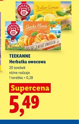 Herbatka owocowa Teekanne Grecka Morela promocja w Lidl