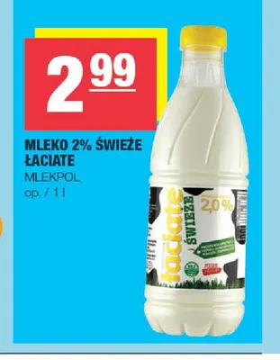 Mleko świeże Łaciate 2% promocja w SPAR