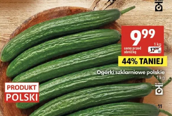 Ogórki szklarniowe polskie promocja w Delikatesy Centrum