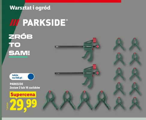 Zestaw 16 zacisków Parkside promocja w Lidl