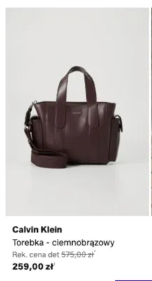 Torebka Calvin Klein ciemnobrązowa promocja w Lounge by Zalando