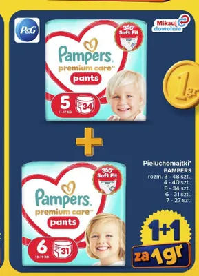 Pieluchomajtki Pampers Premium Care Pants rozmiar 4 promocja w Carrefour Market