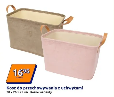 Kosz do przechowywania z uchwytami różne warianty Action promocja w Action