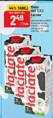 Mleko UHT 3,2% łaciate promocja w POLOmarket