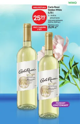 Wino Carlo Rossi Golden White półwytrawne promocja w Żabka