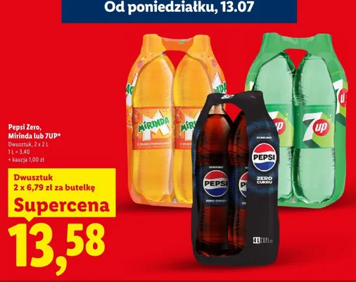 Napój gazowany Pepsi Zero Cukru 2-pak 2 l promocja w Lidl