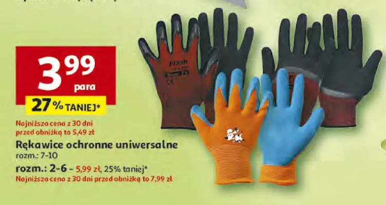Rękawice ochronne uniwersalne rozm.: 7-10 promocja w Auchan