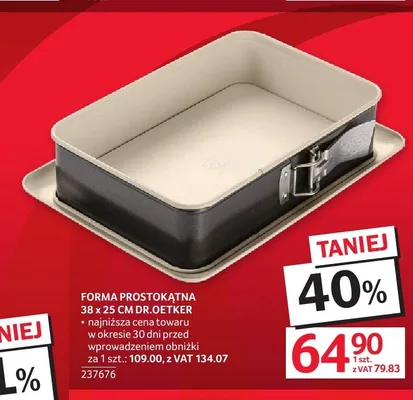 Forma prostokątna Dr. Oetker 38x25 cm promocja w Selgros