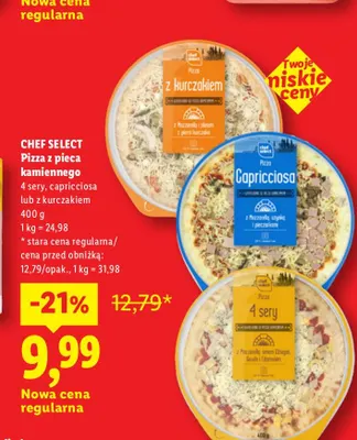 Pizza z pieca kamiennego capricciosa Chef Select promocja w Lidl