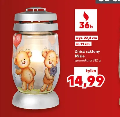 Znicz szklany Misie promocja w Kaufland