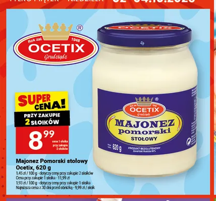 Majonez Pomorski stołowy Ocetix promocja w Twój Market