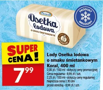 Lody lodowa straciatella z naturalnym Koral promocja w Twój Market