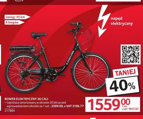 Rower elektryczny 26 cali R-Evolution promocja w Selgros