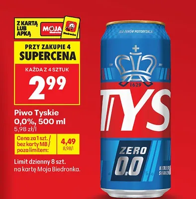 Piwo bezalkoholowe Tyskie promocja w Biedronka
