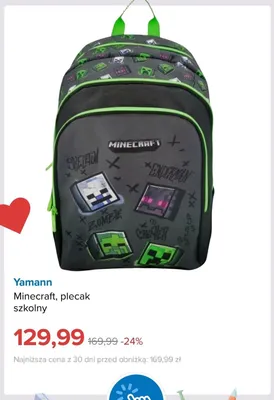 Plecak szkolny Minecraft Yamann promocja w Smyk