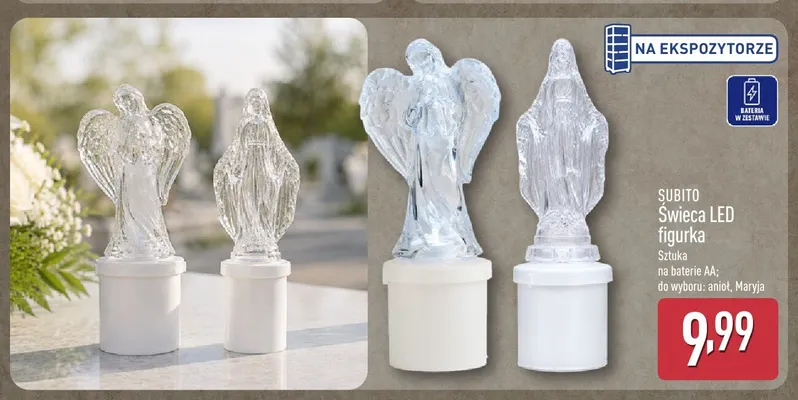 Świeca LED figurka Maryja Subito promocja w Aldi